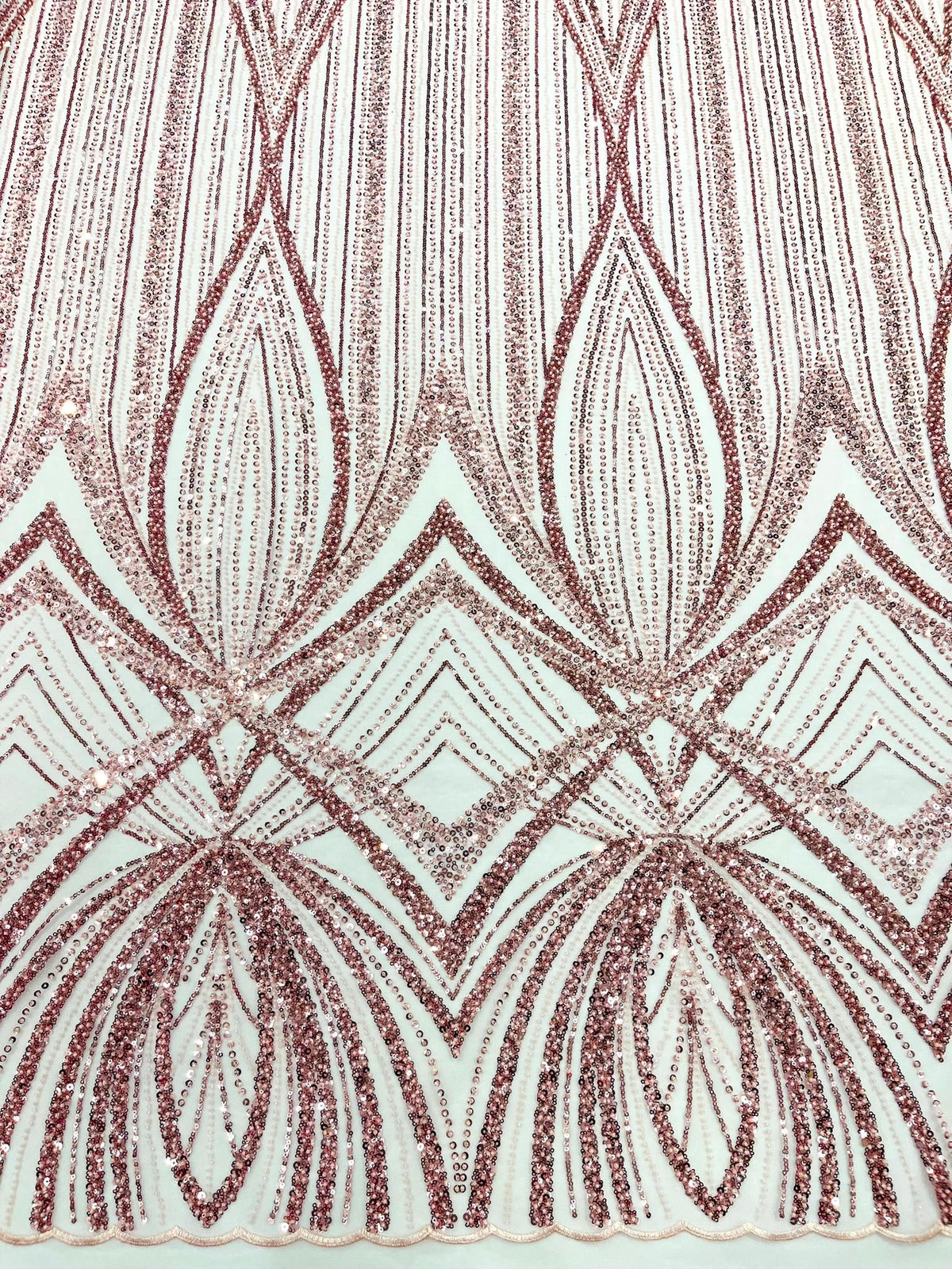 Geometric New York Fashion Beaded Lace Fabric| Prom| Wedding. - New Creations Fabric & Foam Inc
