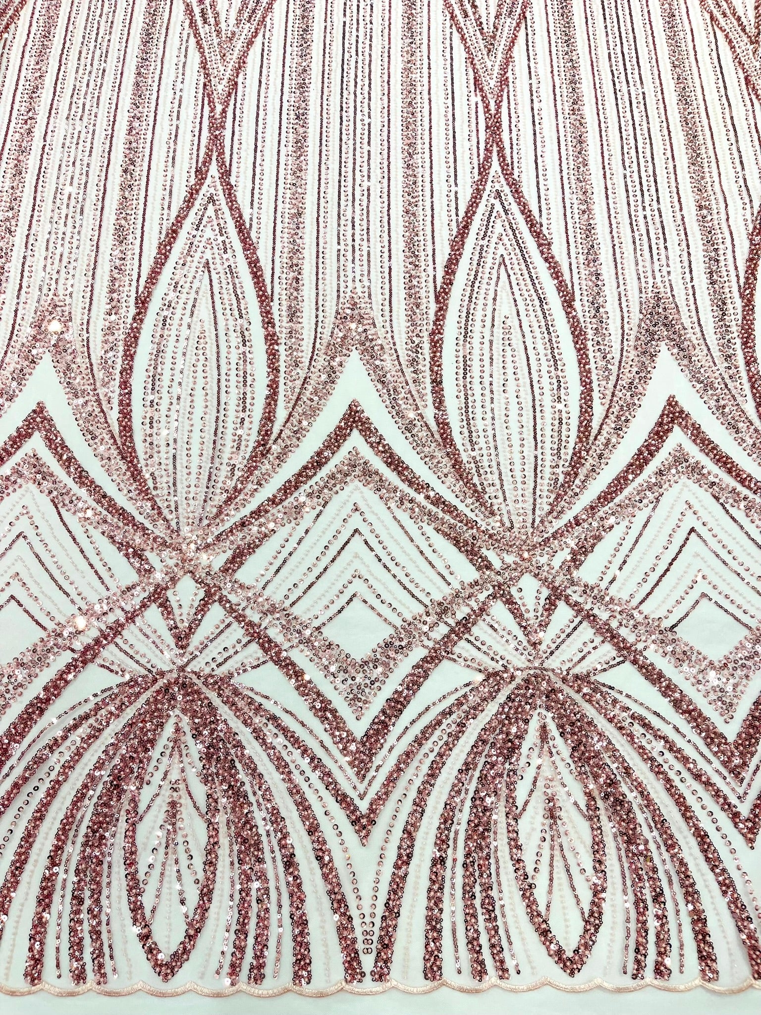 Geometric New York Fashion Beaded Lace Fabric| Prom| Wedding. - New Creations Fabric & Foam Inc