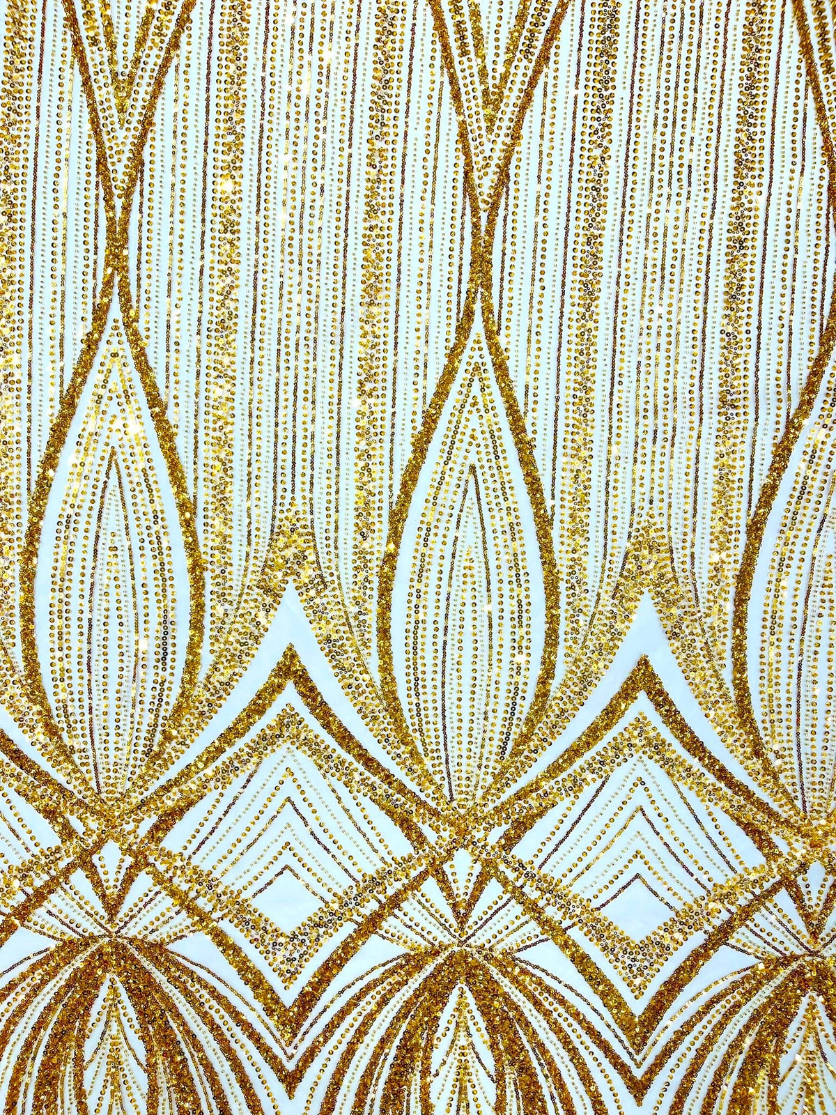 Geometric New York Fashion Beaded Lace Fabric| Prom| Wedding. - New Creations Fabric & Foam Inc