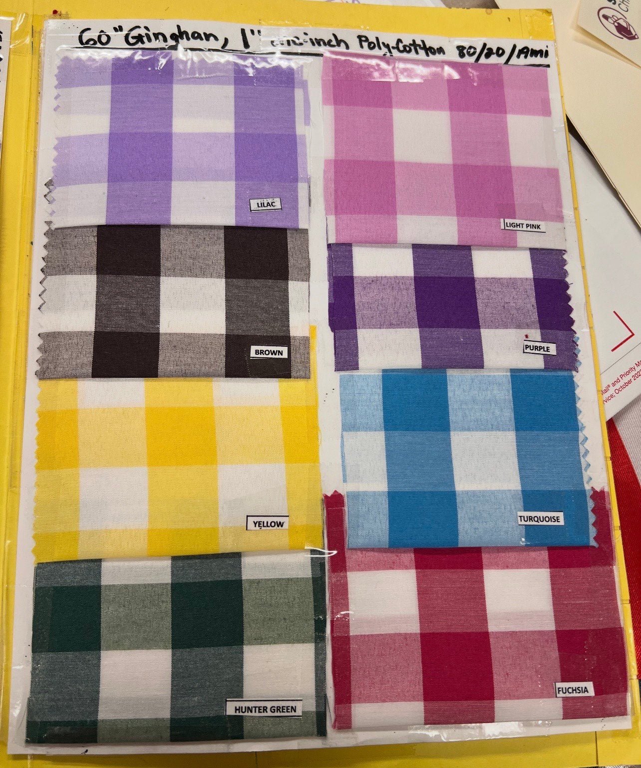 Gingham 1 inch Checkered Poly Cotton 58" Wide| New Creations Fabric & Foam Inc. - New Creations Fabric & Foam Inc