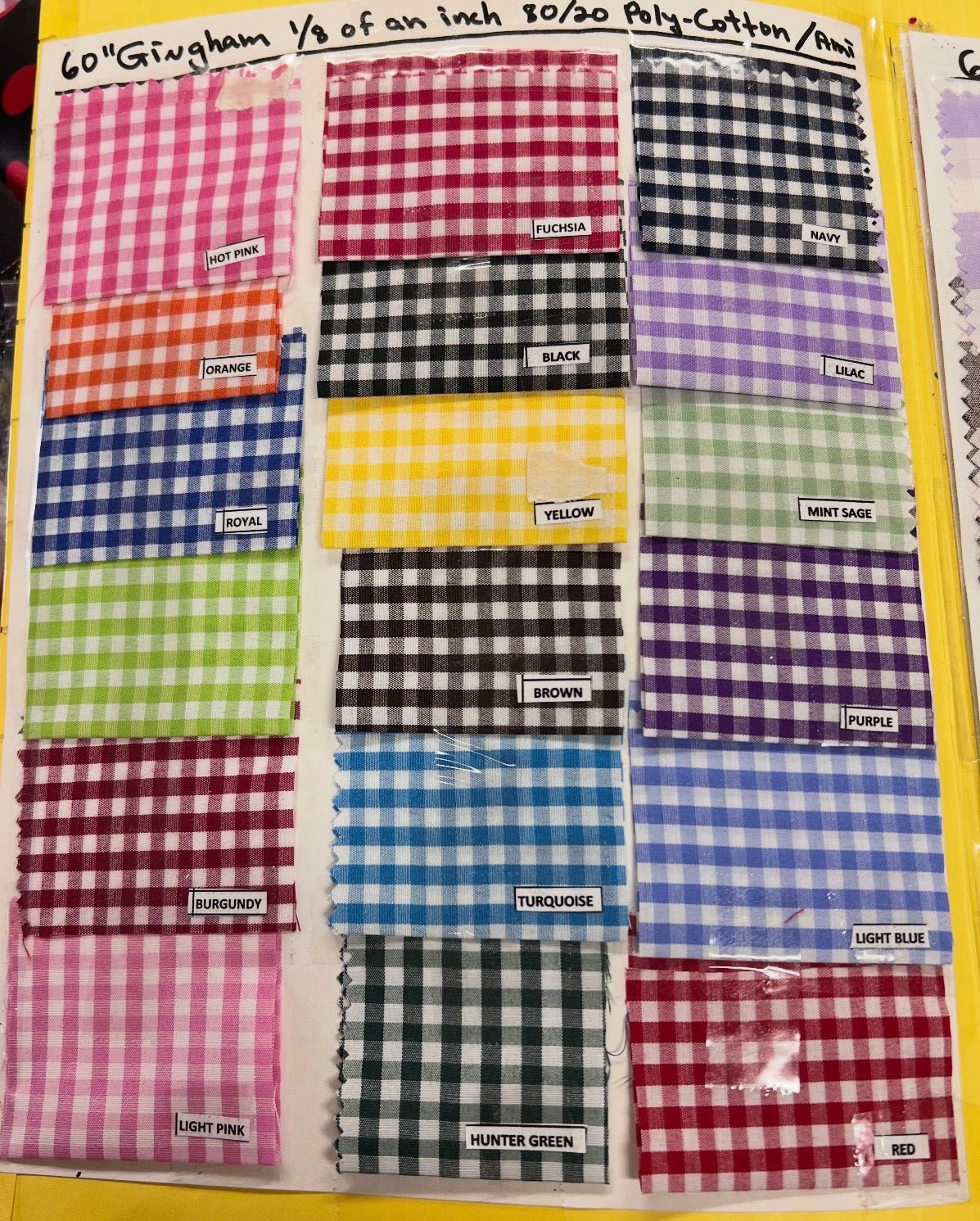 Gingham 1/8" Checkered Poly Cotton 58" Wide| New Creations Fabric & Foam Inc. - New Creations Fabric & Foam Inc