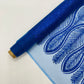 GLITTER FEATHER DAMASK DESIGN MESH LACE FABRIC (By The Yard) - New Creations Fabric & Foam Inc
