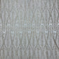 GLITTER FEATHER DAMASK DESIGN MESH LACE FABRIC (By The Yard) - New Creations Fabric & Foam Inc