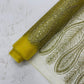 GLITTER FEATHER DAMASK DESIGN MESH LACE FABRIC (By The Yard) - New Creations Fabric & Foam Inc