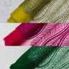 GLITTER FEATHER DAMASK DESIGN MESH LACE FABRIC (By The Yard) - New Creations Fabric & Foam Inc