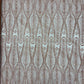 GLITTER FEATHER DAMASK DESIGN MESH LACE FABRIC (By The Yard) - New Creations Fabric & Foam Inc