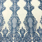 Glitter Tower Damask Design Fabric| 58” Wide| Quinsiañera Dresses. - New Creations Fabric & Foam Inc