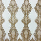 Glitter Tower Damask Design Fabric| 58” Wide| Quinsiañera Dresses. - New Creations Fabric & Foam Inc