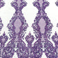 Glitter Tower Damask Design Fabric| 58” Wide| Quinsiañera Dresses. - New Creations Fabric & Foam Inc