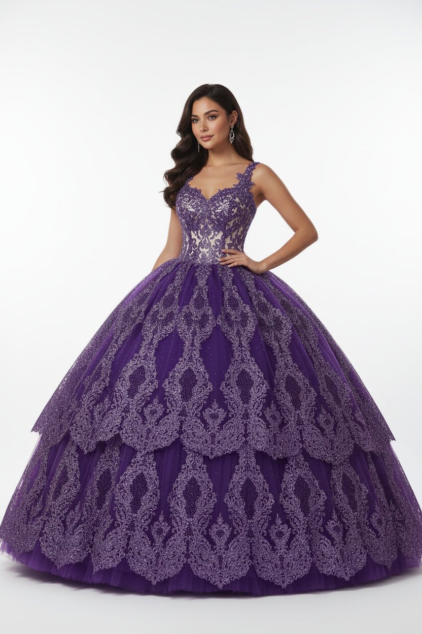 Glitter Tower Damask Design Fabric| 58” Wide| Quinsiañera Dresses. - New Creations Fabric & Foam Inc