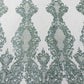 Glitter Tower Damask Design Fabric| 58” Wide| Quinsiañera Dresses. - New Creations Fabric & Foam Inc