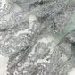 Glitter Tower Damask Design Fabric| 58” Wide| Quinsiañera Dresses. - New Creations Fabric & Foam Inc