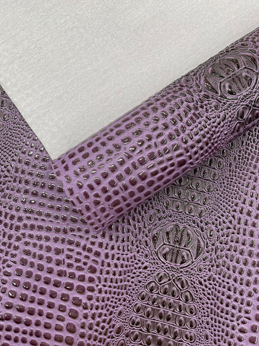 Glossy Two Tone Gator Fake Leather Upholstery, 3D Crocodile Skin Texture| New Creations Fabric & Foam Inc. - New Creations Fabric & Foam Inc