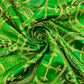 Green/Gold - SQUARE METALLIC CROSS JACQUARD SATIN - New Creations Fabric & Foam Inc