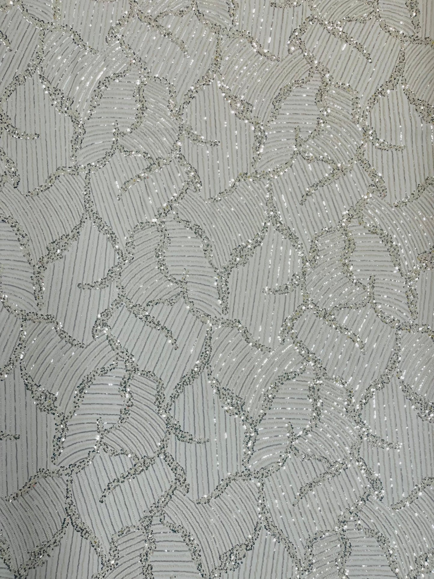 Heavy Beaded Leaf Design on a mesh | New Creation Fabric & Foam - New Creations Fabric & Foam Inc