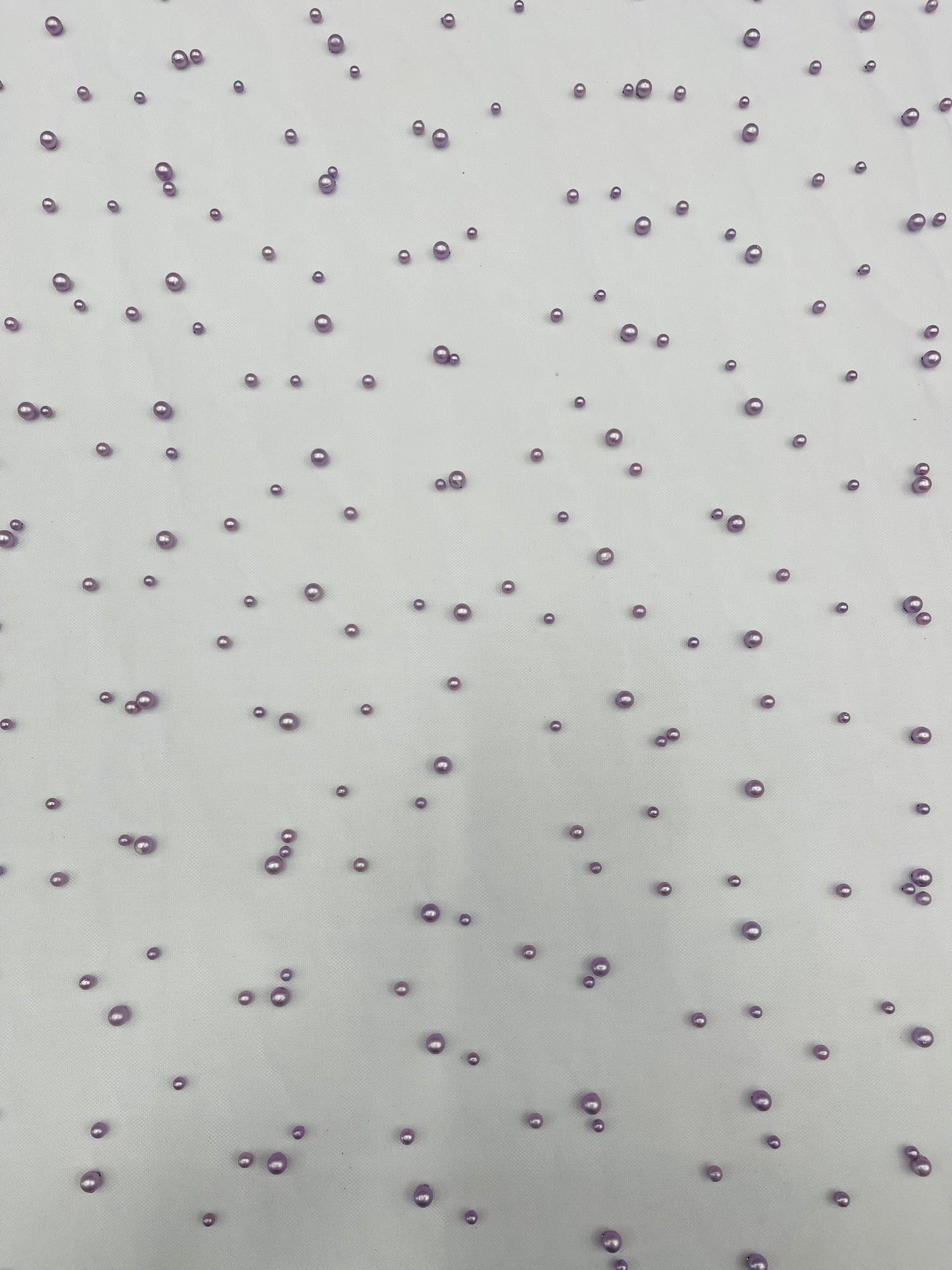 Heavy Scattered Pearls Studded Mesh Fabric| New Creations Fabric & Foam Inc. - New Creations Fabric & Foam Inc