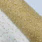 Heavy Scattered Pearls Studded Mesh Fabric| New Creations Fabric & Foam Inc. - New Creations Fabric & Foam Inc