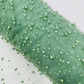 Heavy Scattered Pearls Studded Mesh Fabric| New Creations Fabric & Foam Inc. - New Creations Fabric & Foam Inc