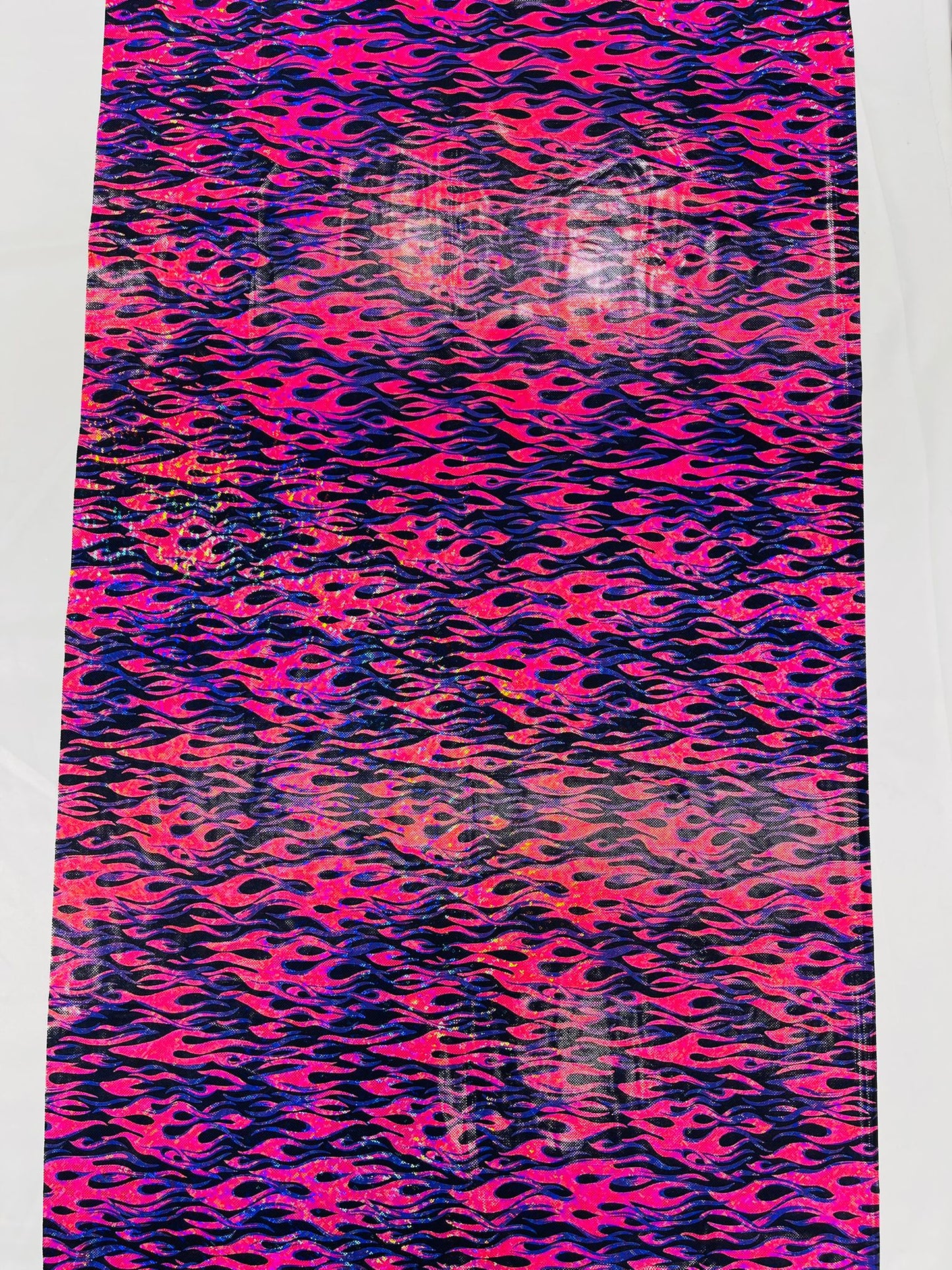 Holographic Flames Foil Printed Spandex Fabric (By The Yard) - New Creations Fabric & Foam Inc
