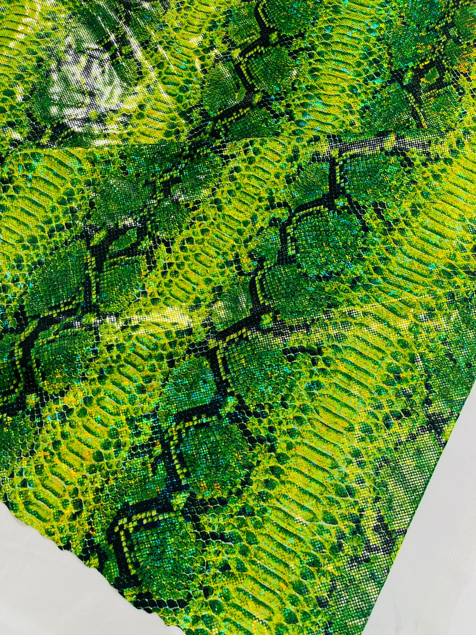 Holographic Snake Foil Printed Spandex Fabric (by the yard) - New Creations Fabric & Foam Inc