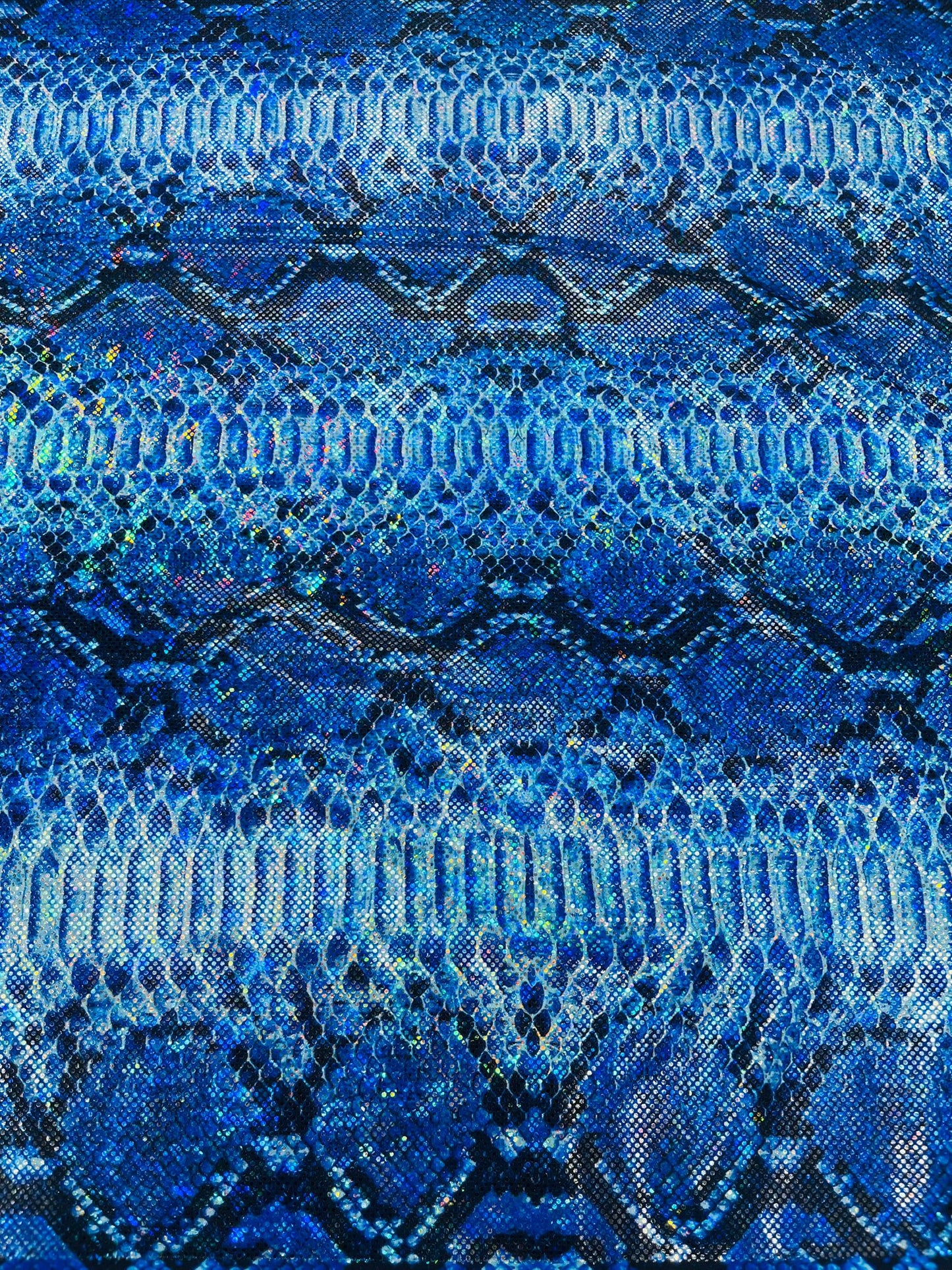 Holographic Snake Foil Printed Spandex Fabric (by the yard) - New Creations Fabric & Foam Inc
