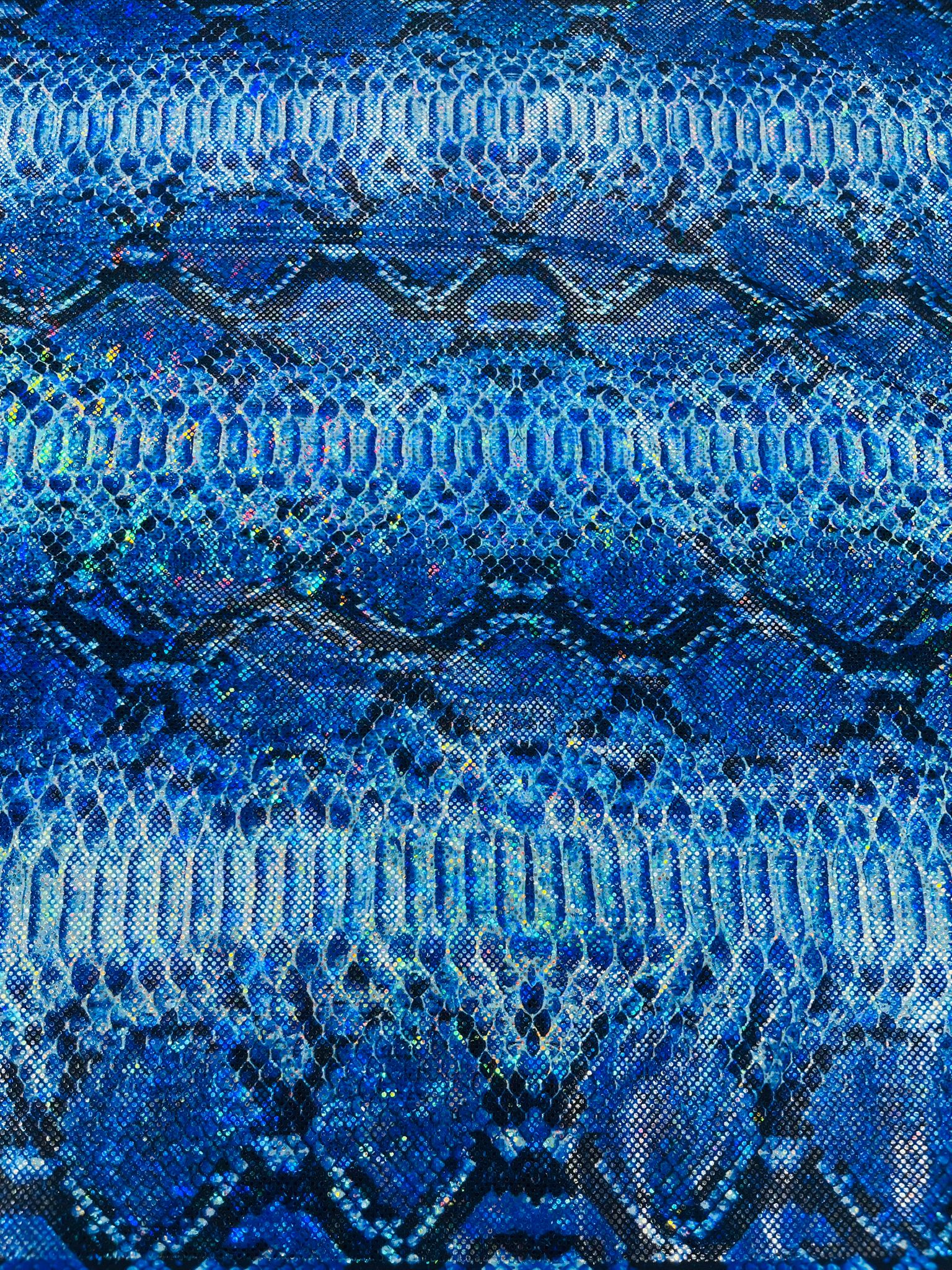 Holographic Snake Foil Printed Spandex Fabric (by the yard) - New Creations Fabric & Foam Inc