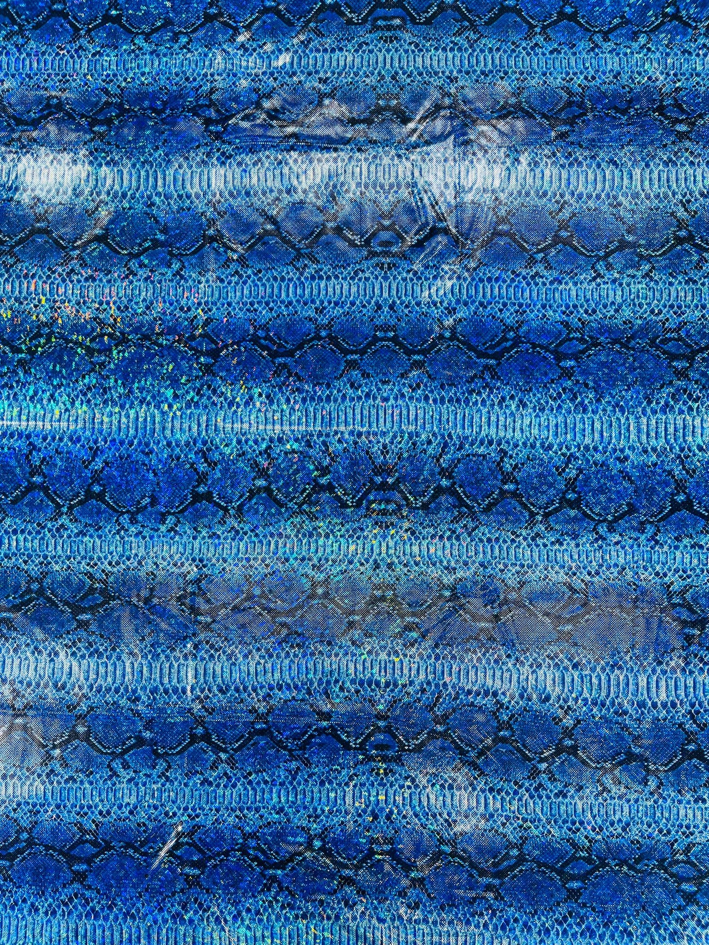 Holographic Snake Foil Printed Spandex Fabric (by the yard) - New Creations Fabric & Foam Inc