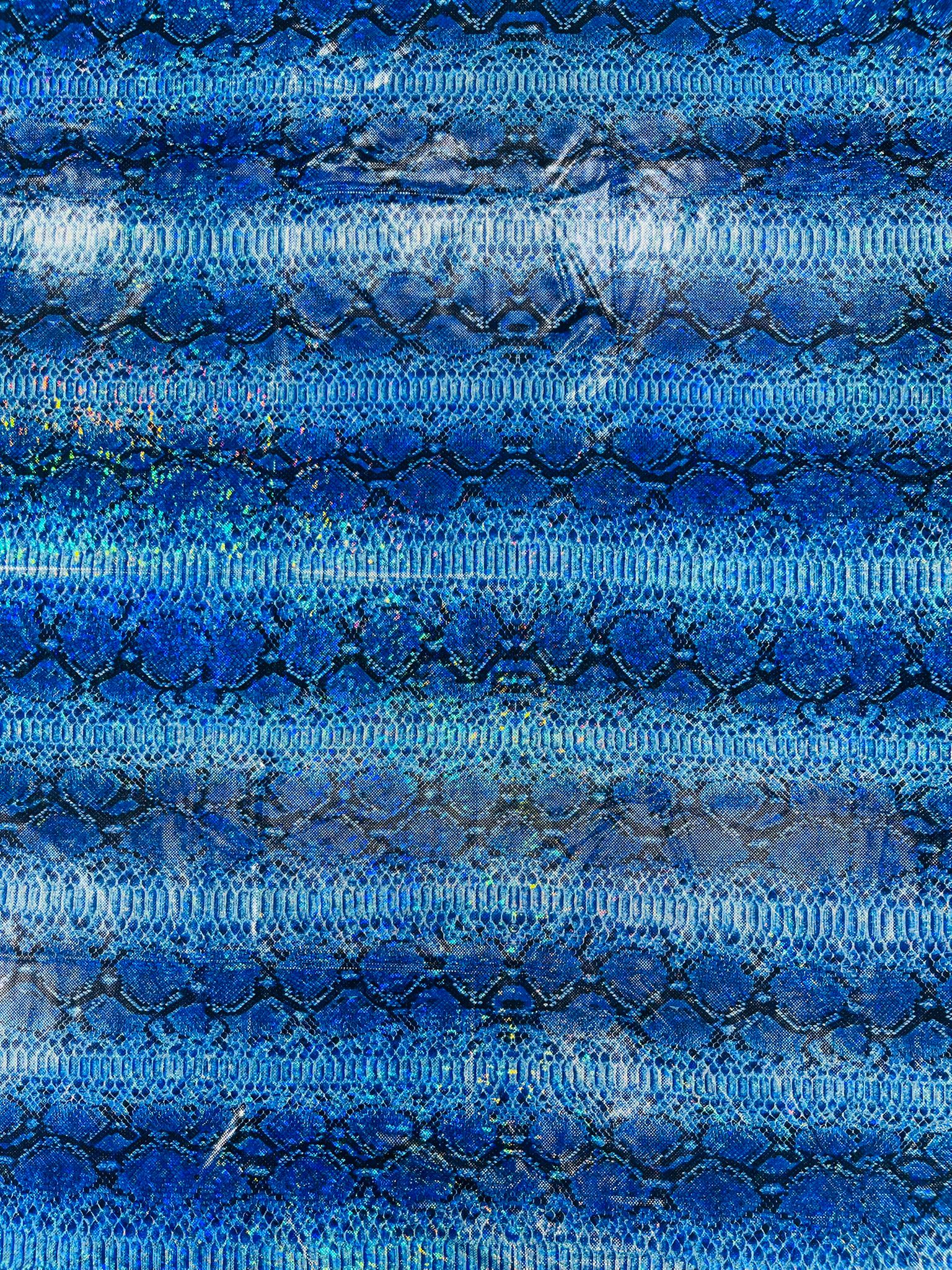 Holographic Snake Foil Printed Spandex Fabric (by the yard) - New Creations Fabric & Foam Inc