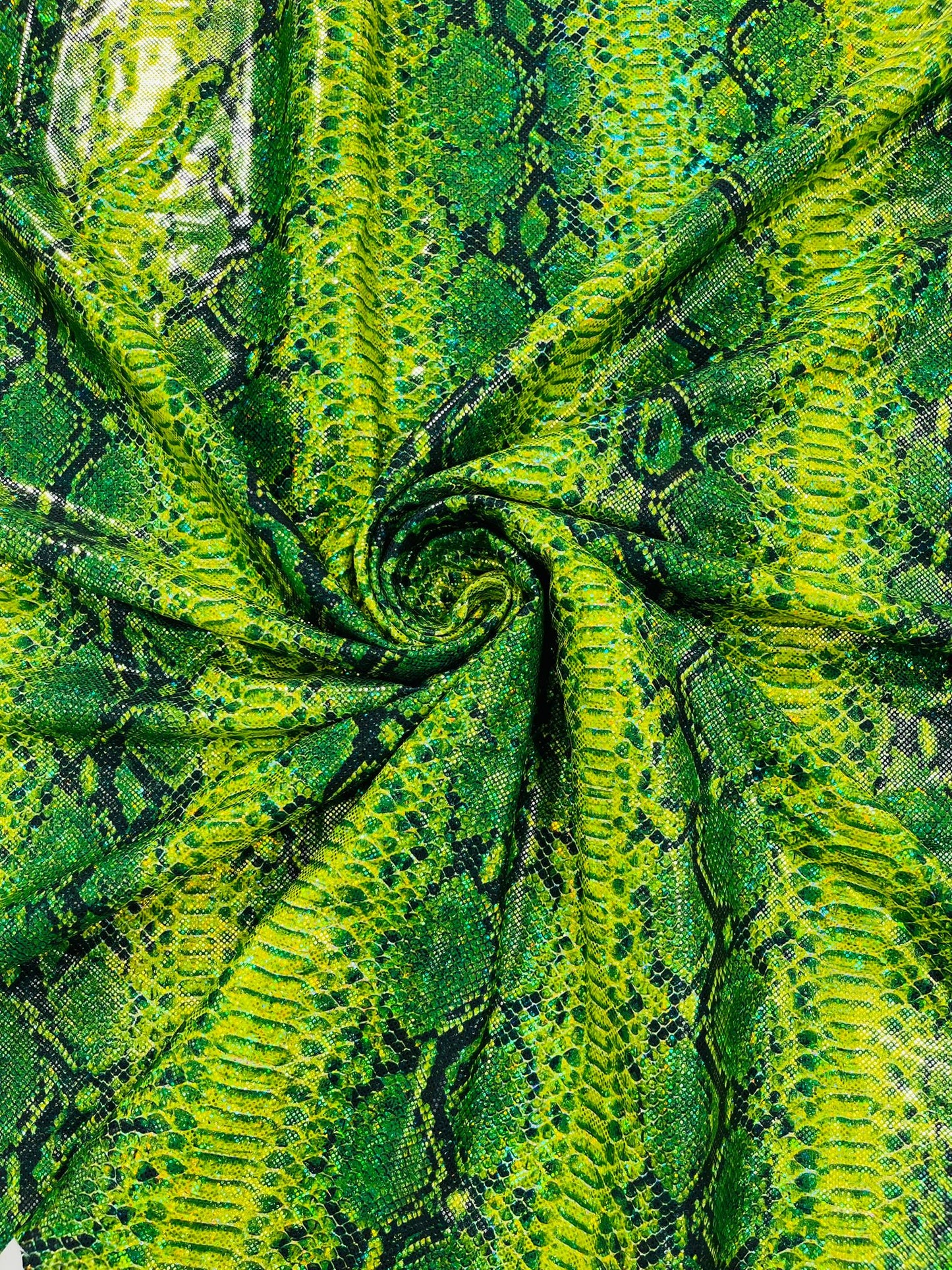Holographic Snake Foil Printed Spandex Fabric (by the yard) - New Creations Fabric & Foam Inc