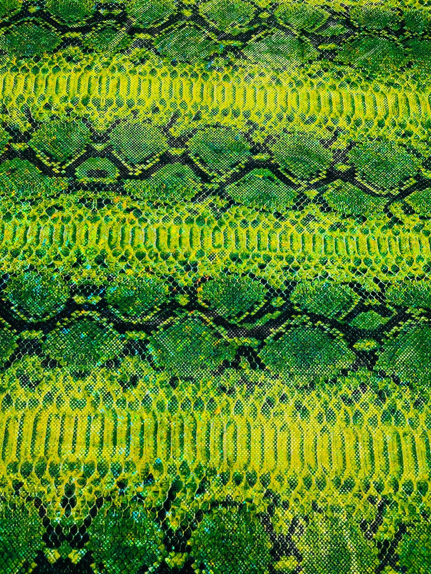 Holographic Snake Foil Printed Spandex Fabric (by the yard) - New Creations Fabric & Foam Inc