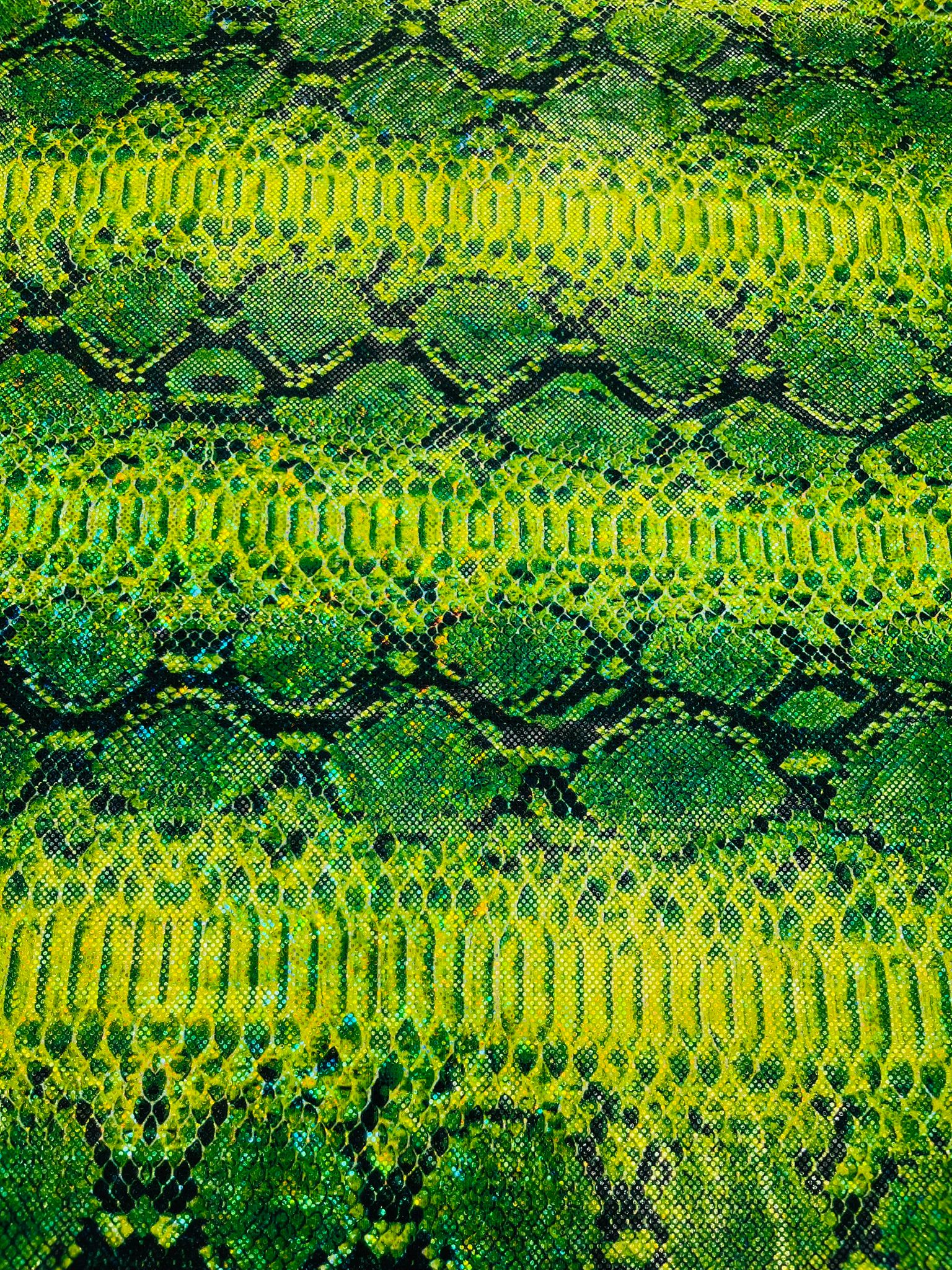 Holographic Snake Foil Printed Spandex Fabric (by the yard) - New Creations Fabric & Foam Inc