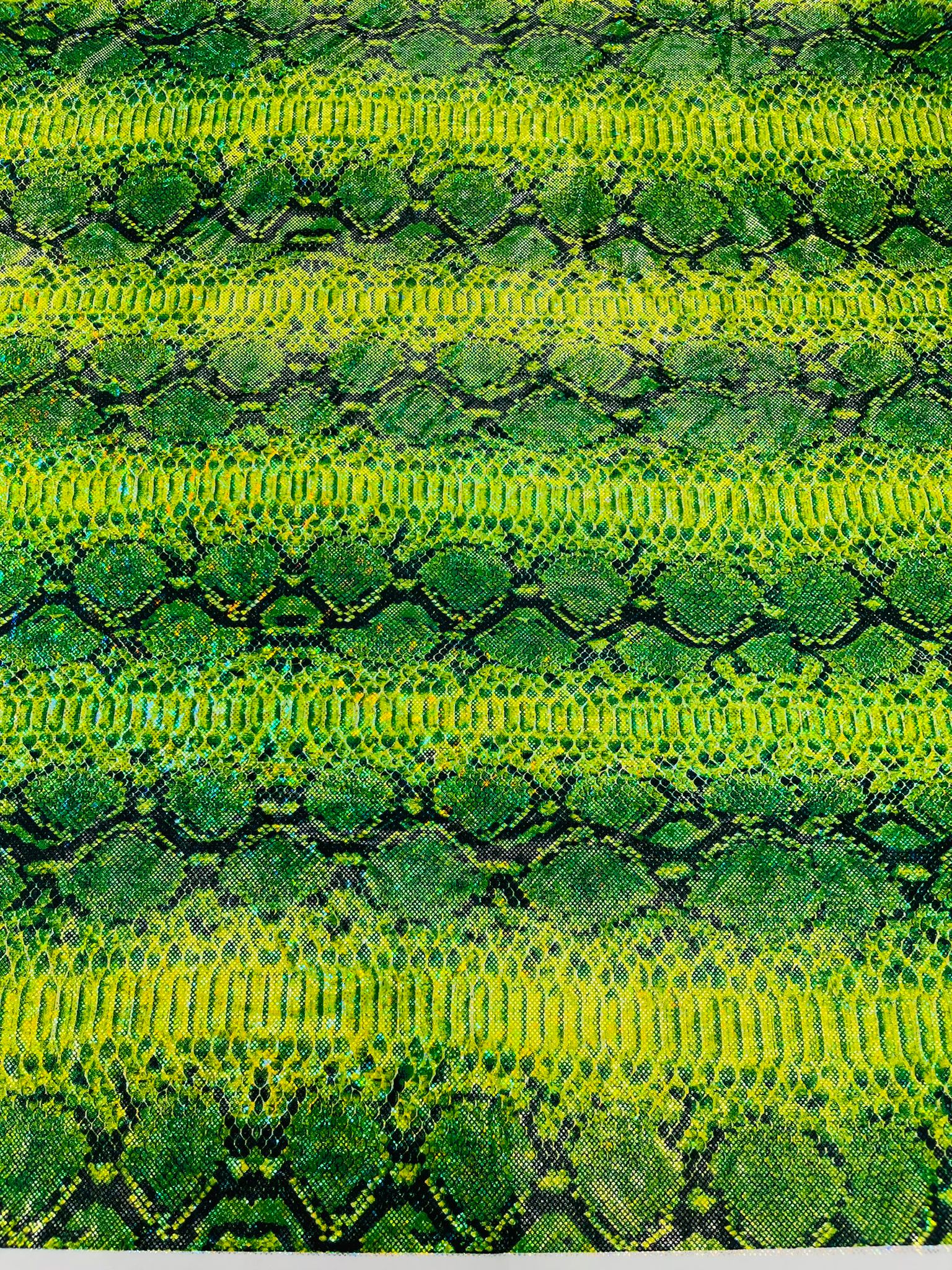 Holographic Snake Foil Printed Spandex Fabric (by the yard) - New Creations Fabric & Foam Inc