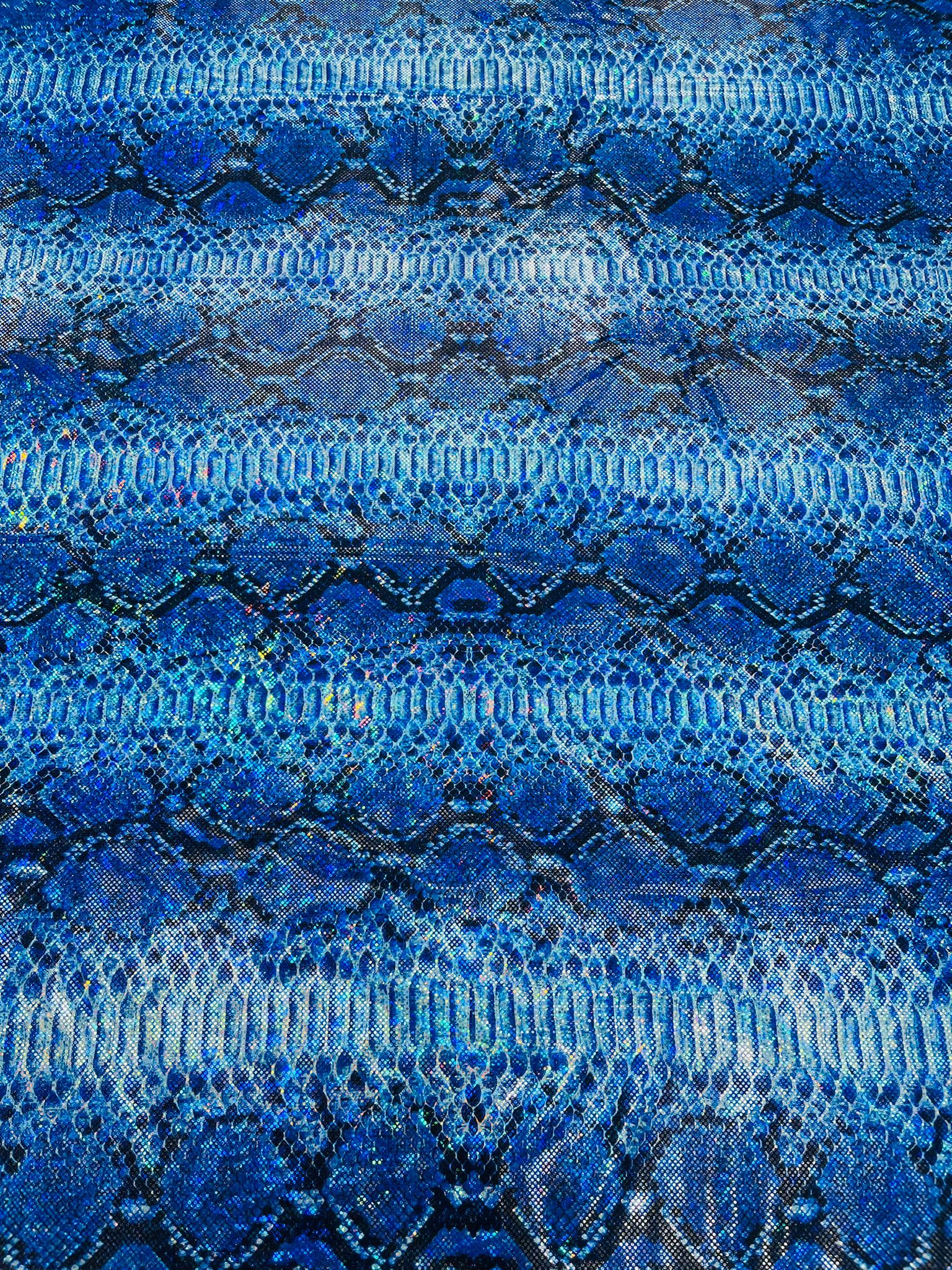 Holographic Snake Foil Printed Spandex Fabric (by the yard) - New Creations Fabric & Foam Inc