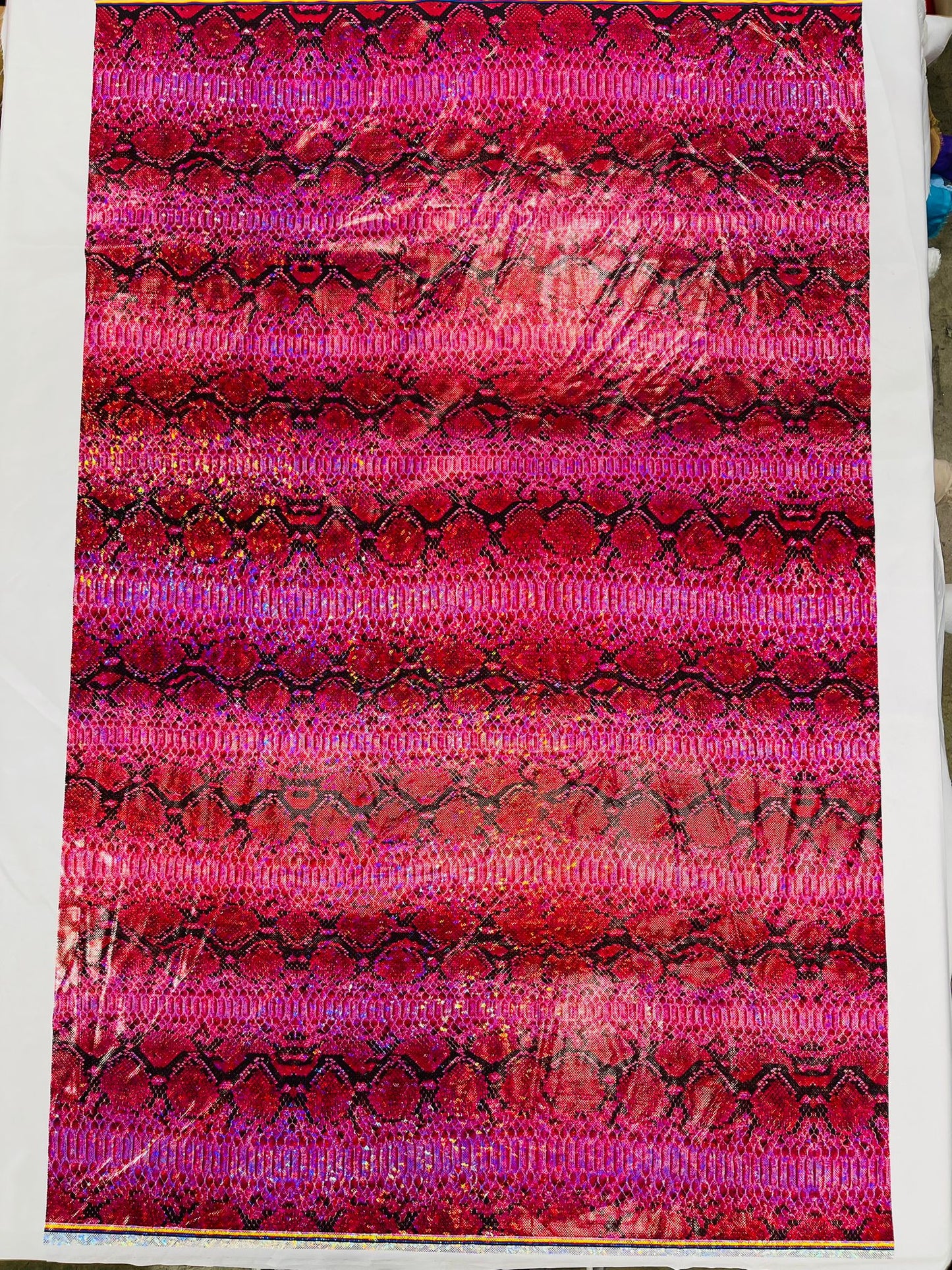 Holographic Snake Foil Printed Spandex Fabric (by the yard) - New Creations Fabric & Foam Inc