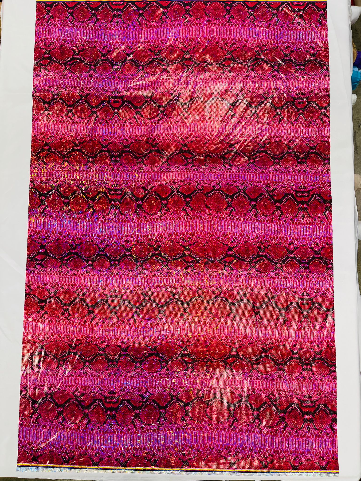 Holographic Snake Foil Printed Spandex Fabric (by the yard) - New Creations Fabric & Foam Inc