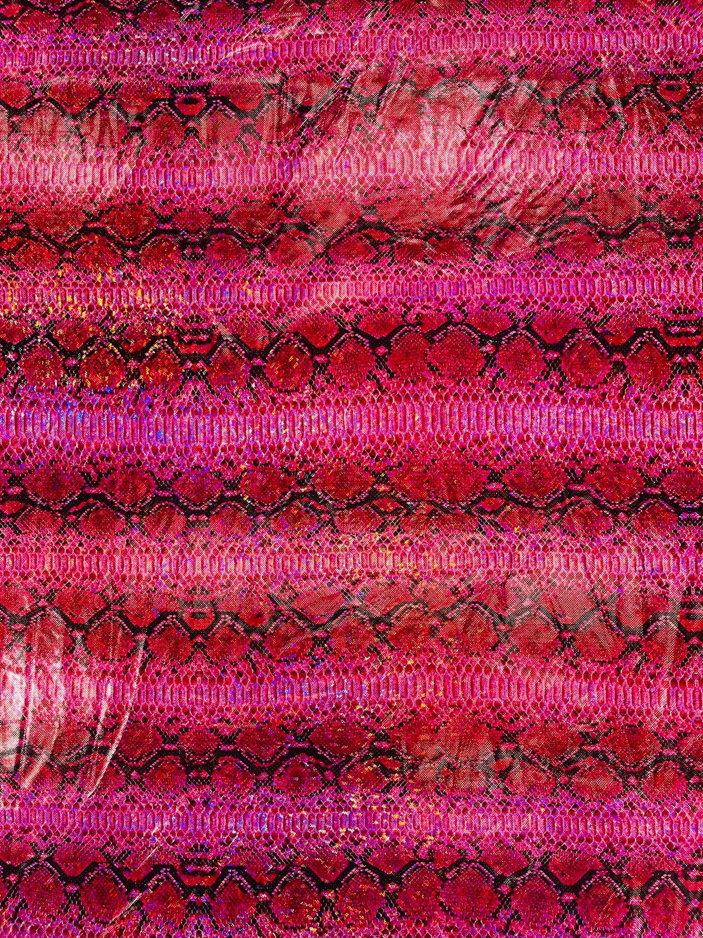 Holographic Snake Foil Printed Spandex Fabric (by the yard) - New Creations Fabric & Foam Inc