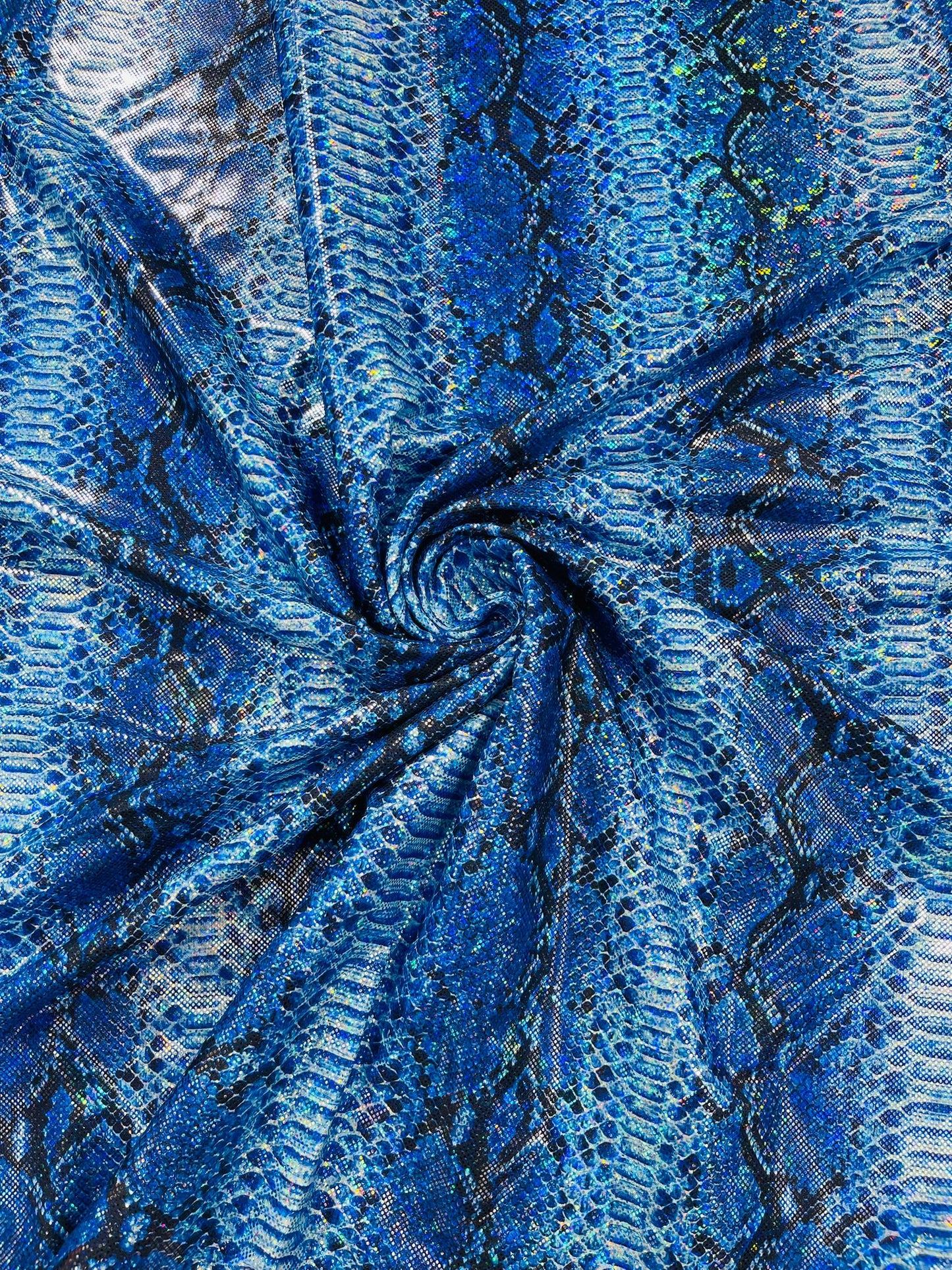 Holographic Snake Foil Printed Spandex Fabric (by the yard) - New Creations Fabric & Foam Inc