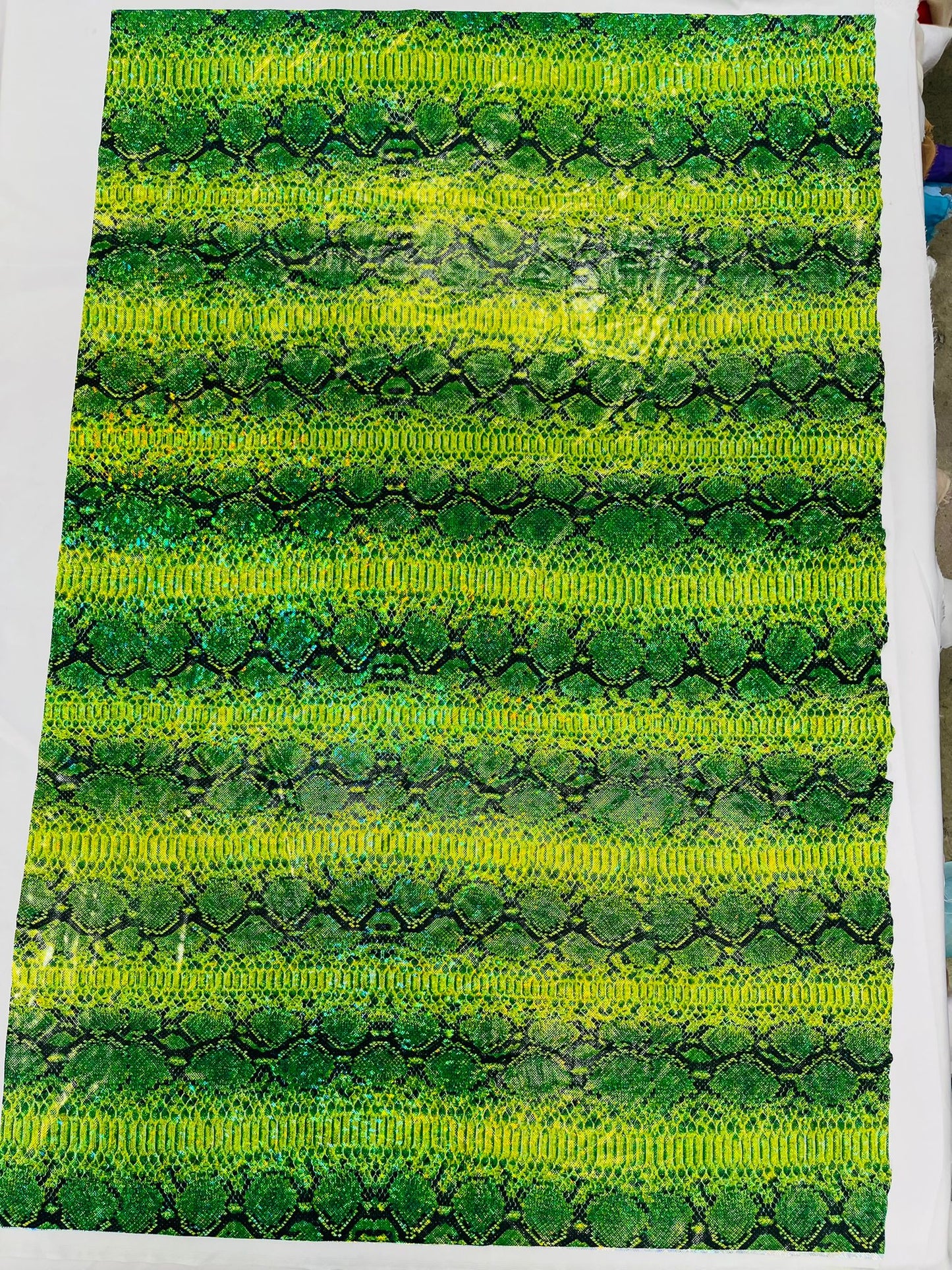 Holographic Snake Foil Printed Spandex Fabric (by the yard) - New Creations Fabric & Foam Inc