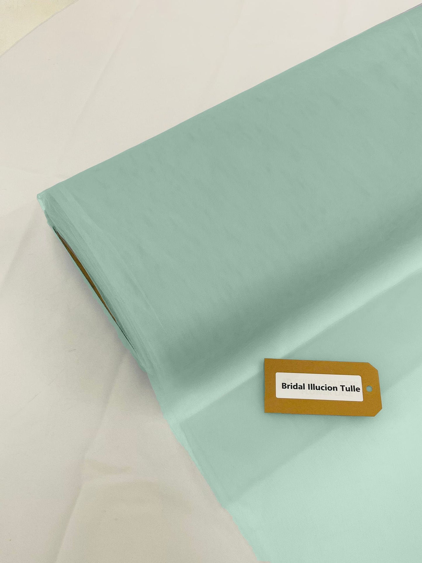 Ice Mint - Bridal Illusion Tulle 108"Wide Polyester Premium Tulle Fabric Bolt, By The Roll. - New Creations Fabric & Foam Inc