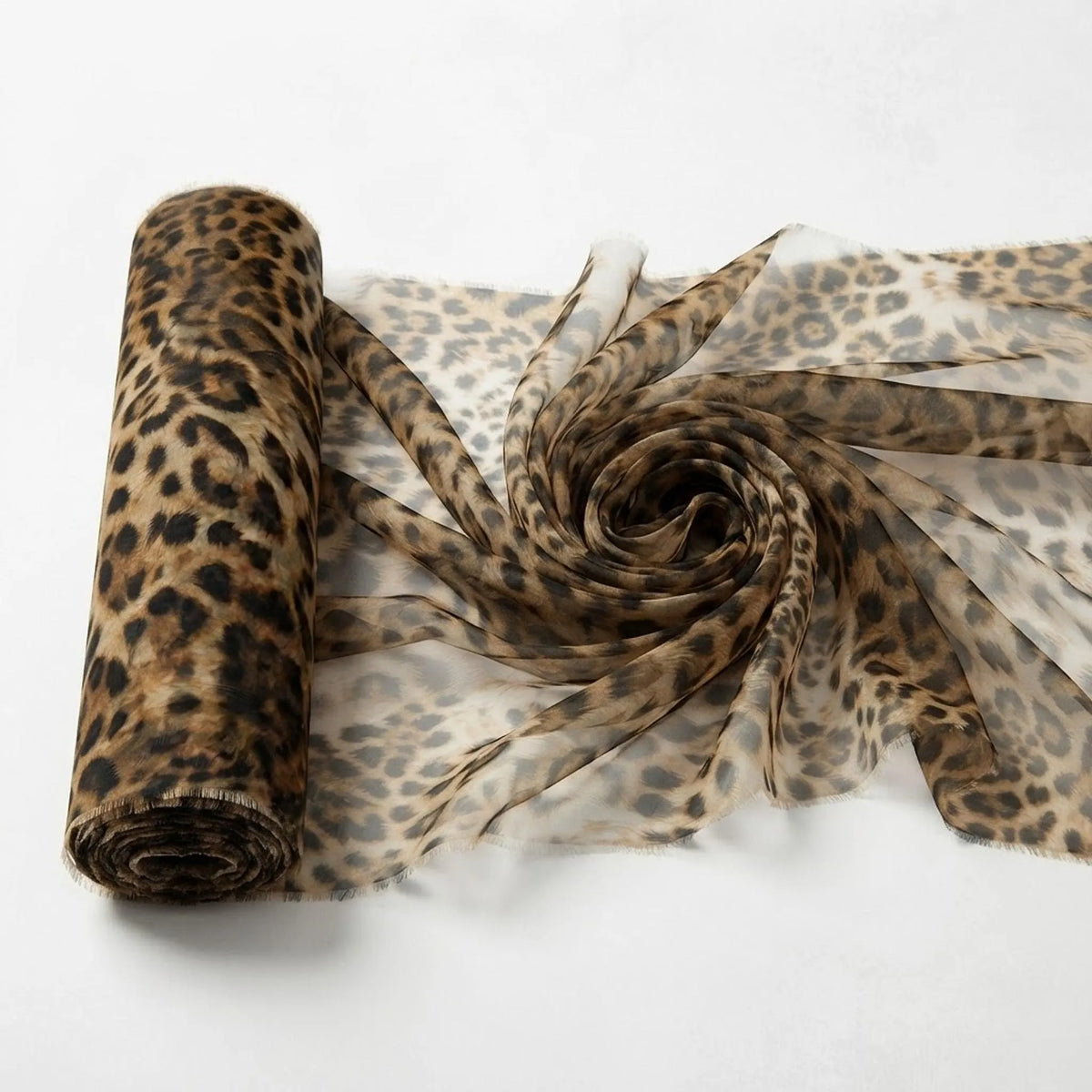 Gold Black Leopard Animal Print ON Liquid Organza Fabric | 58" Wide| Apparel| Dresses.