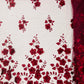 Orquidia 3d floral design embroider with pearls lace 54" Wide| New Creations Fabric & Foam Inc.