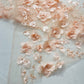 Orquidia 3d floral design embroider with pearls lace 54" Wide| New Creations Fabric & Foam Inc.