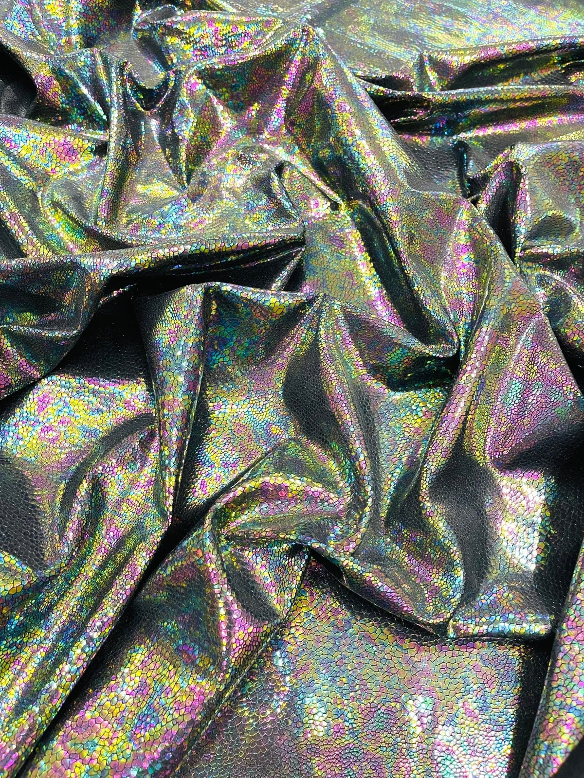 Iridescent Snake Print On A Nylon Spandex 4 Way Stretch Fabric| Burning Man - New Creations Fabric & Foam Inc