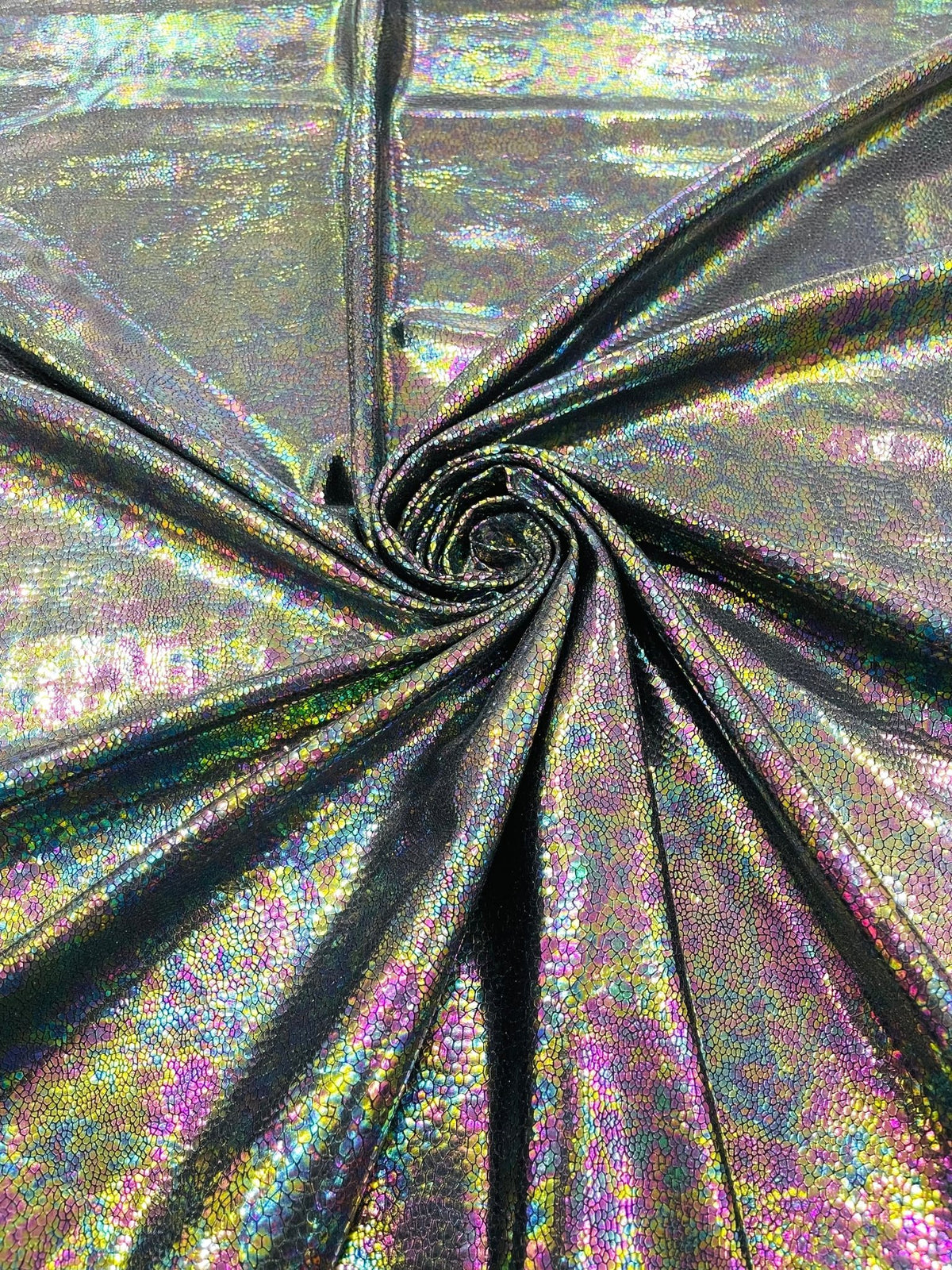 Iridescent Snake Print On A Nylon Spandex 4 Way Stretch Fabric| Burning Man - New Creations Fabric & Foam Inc