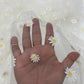 Ivory/Yellow Daisy flowers embroidered lace fabric| New Creations Fabric & Foam Inc. - New Creations Fabric & Foam Inc