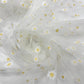 Ivory/Yellow Daisy flowers embroidered lace fabric| New Creations Fabric & Foam Inc. - New Creations Fabric & Foam Inc