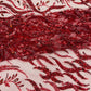 JEWEL VINE BEADED LACE ON MESH FABRIC (By The Yard) - New Creations Fabric & Foam Inc