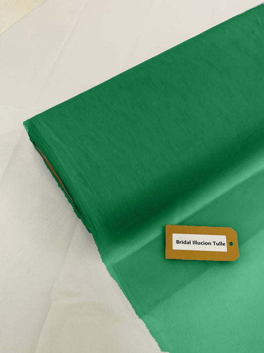 Kelly Green - Bridal Illusion Tulle 108"Wide Polyester Premium Tulle Fabric Bolt, By The Roll. - New Creations Fabric & Foam Inc