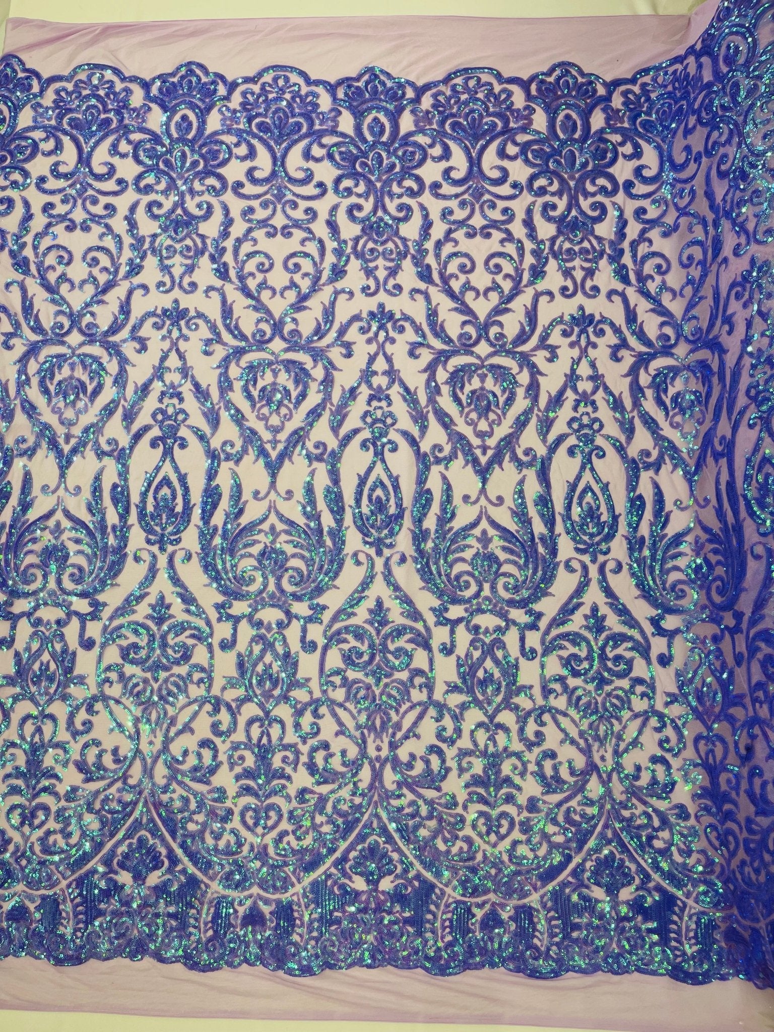 King Damask Sequin Fabric 54” Wide| New Creations Fabric & Foam Inc. - New Creations Fabric & Foam Inc
