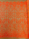 King Damask Sequin Stretch Mesh Fabric by the Yard 54” Wide – Iridescent Floral Sequin Fabric for Prom Dresses, Bridal Gowns & Luxury Fashion - New Creations Fabric & Foam Inc